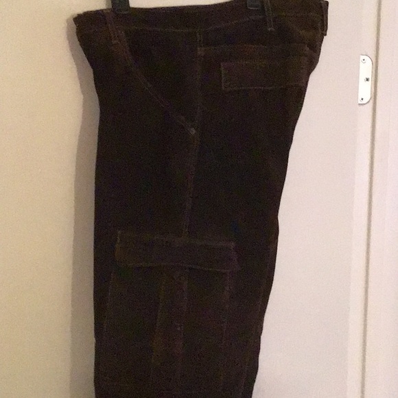 Brown Suede Cargo Pants - Picture 3 of 6